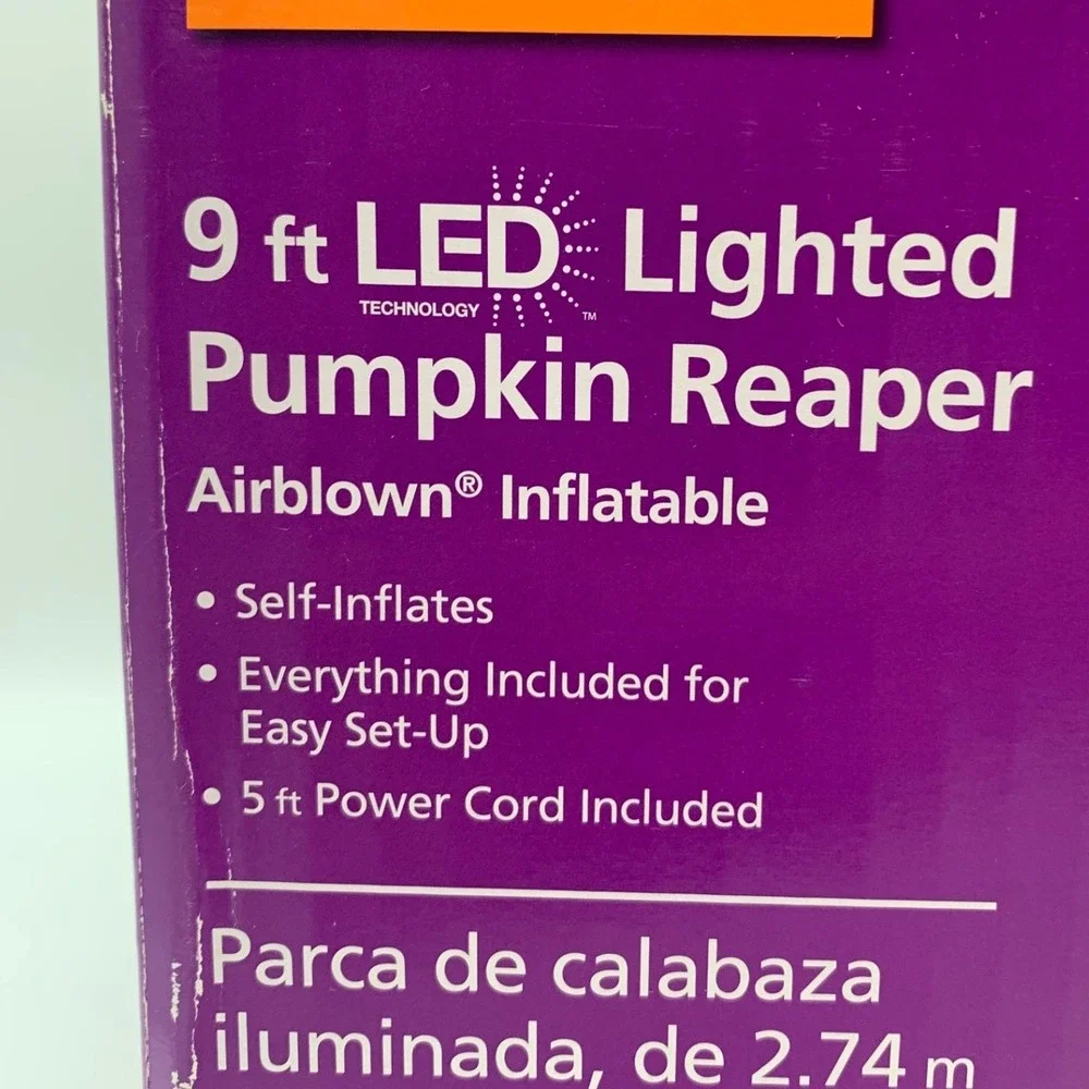 9ft Home Accents Pumpkin Reaper Inflatable LED Lighted Halloween Airblown